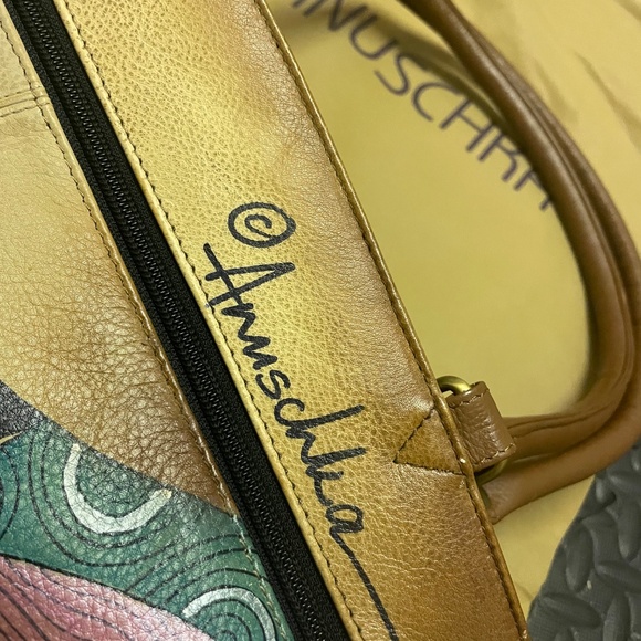 🎨Anuschka Hand-Painted Genuine Leather Bag Set-Dragonfly&Seaside Designs+Wallet - Picture 4 of 4